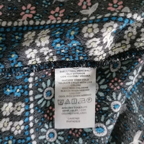 Loft Women's Multicolor Floral Short Sleeve Tie Back Blouse Top Size Small - Picture 6 of 6